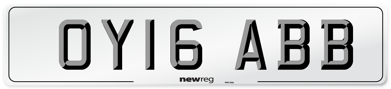 OY16 ABB Number Plate from New Reg